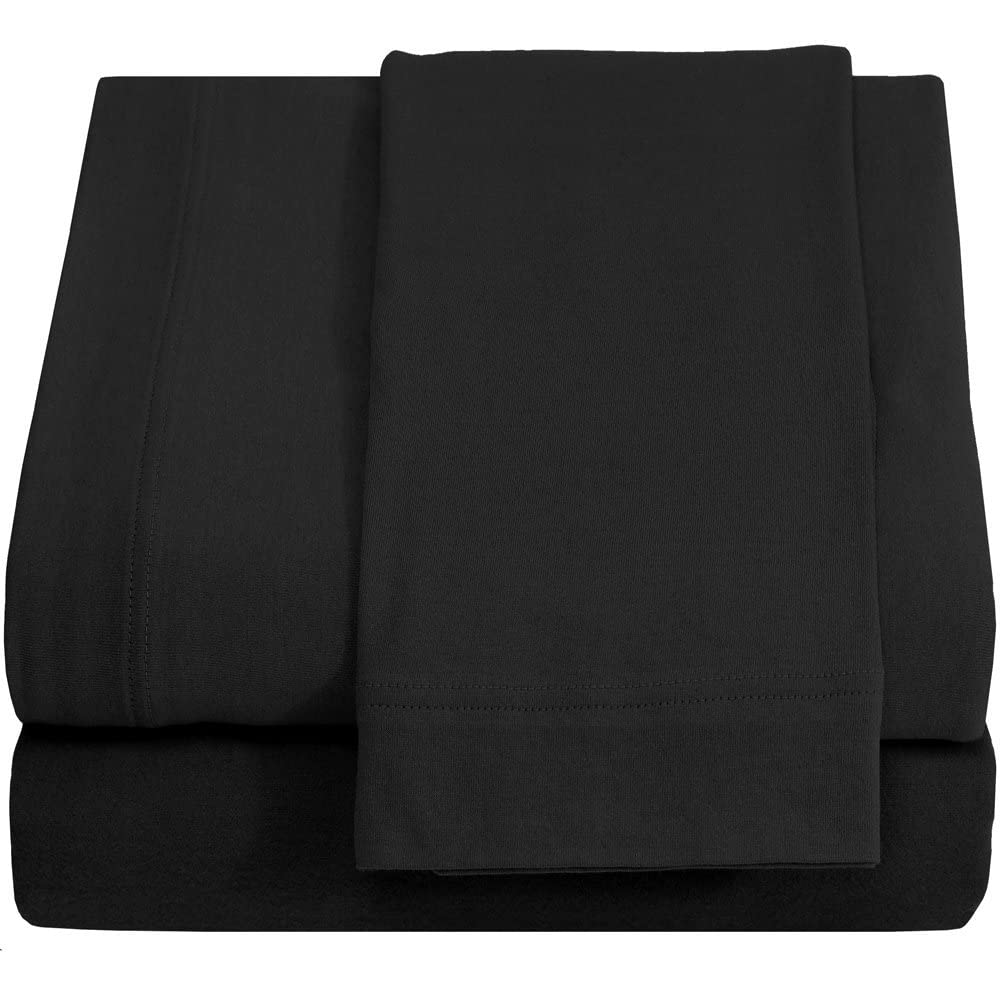 Twin Xl Sheet Set - Knit Jersey 100% Cotton Breathable & Cooling Sheets - Dorm Room, Hospital & Split King Bed Sheets - Comfy Sh