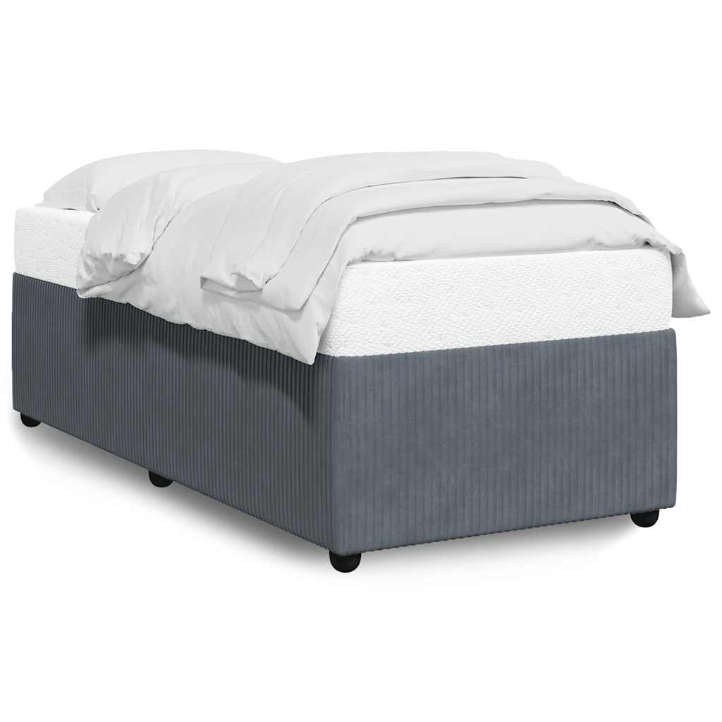 vidaXL Twin XL Bed Frame/Upholstered Bedstead - Modern Velvet Mattress Base in Dark Gray