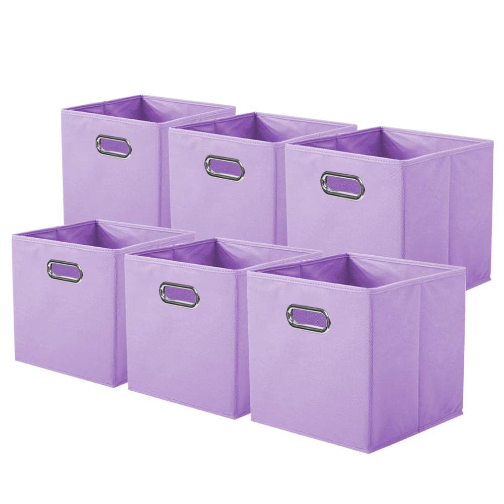 ShellKingdom Storage Bins, Foldable Fabric Storage Cubes with Metal Handle