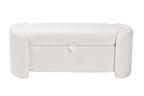 Baxton Studio Oakes Ivory Boucle Upholstered Storage Bench