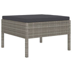 vidaXL Patio Sofa Set - Sectional Outdoor Furniture - 6 Piece Modular Poly Rattan Lounge Set - Gray/Anthracite Cushions - PE Rattan and Powder-Coated Steel - Weather Resistant - 22.4"x27.1"x26.3" ...