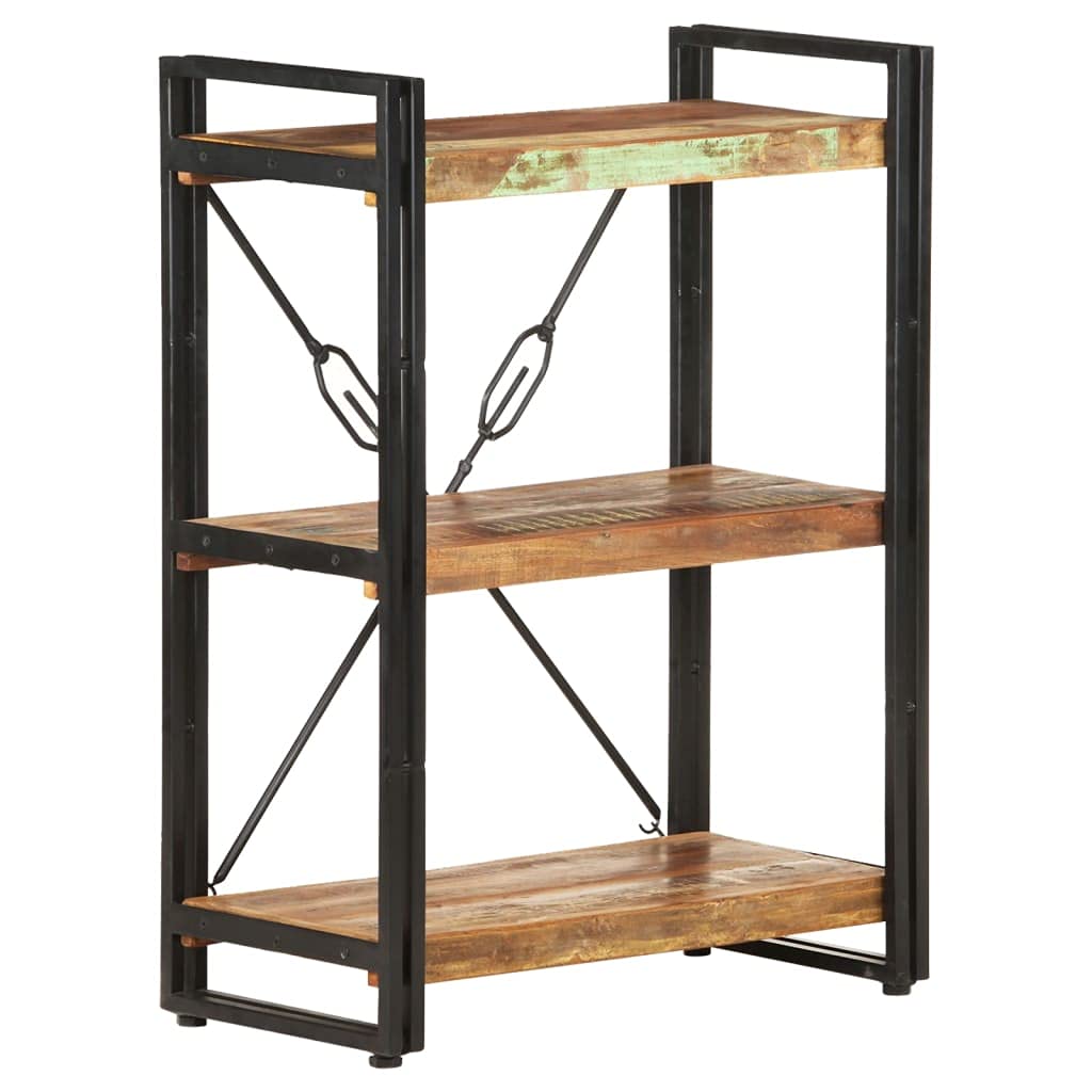 Furniking 3-Tier Bookcase 23.6&quot;x11.8&quot;x31.5&quot; Solid Reclaimed Wood