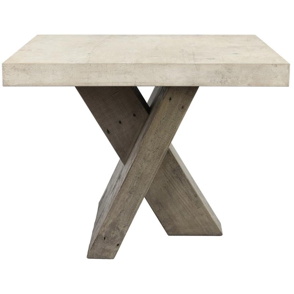 Kosas Home Durant Transitional Wood End Table in Antique White/Corsican Gray