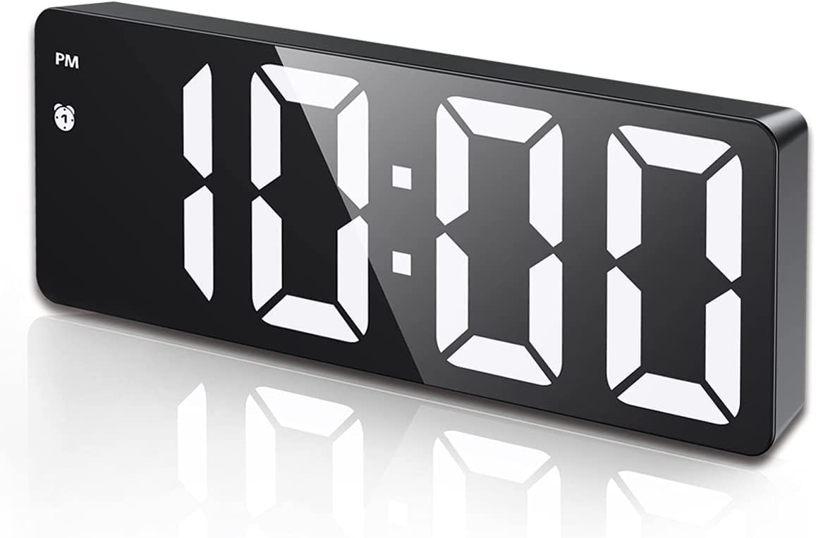 AMIR Digital Alarm Clock, [Upgraded Version] LED Clock for Bedroom, Electronic Desktop Clock with Temperature Display, Adjustabl
