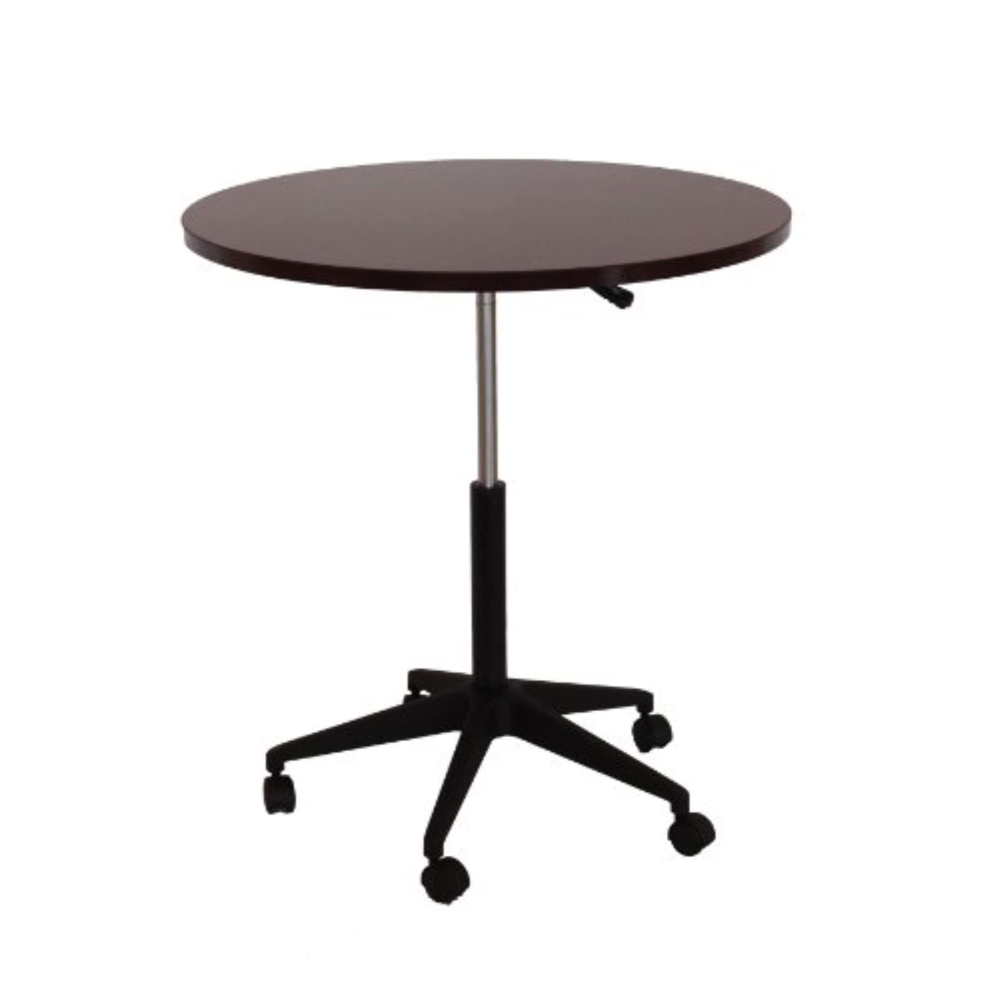 Boss Office Products Mobile Table, 32', Round, Mahogany