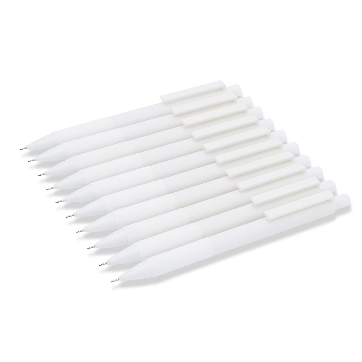 Colnk Mechanical Pencil Set For Office School Supplies,0.5Mm Drawing Pencils For Students Kids, White Barrel, Counts 10