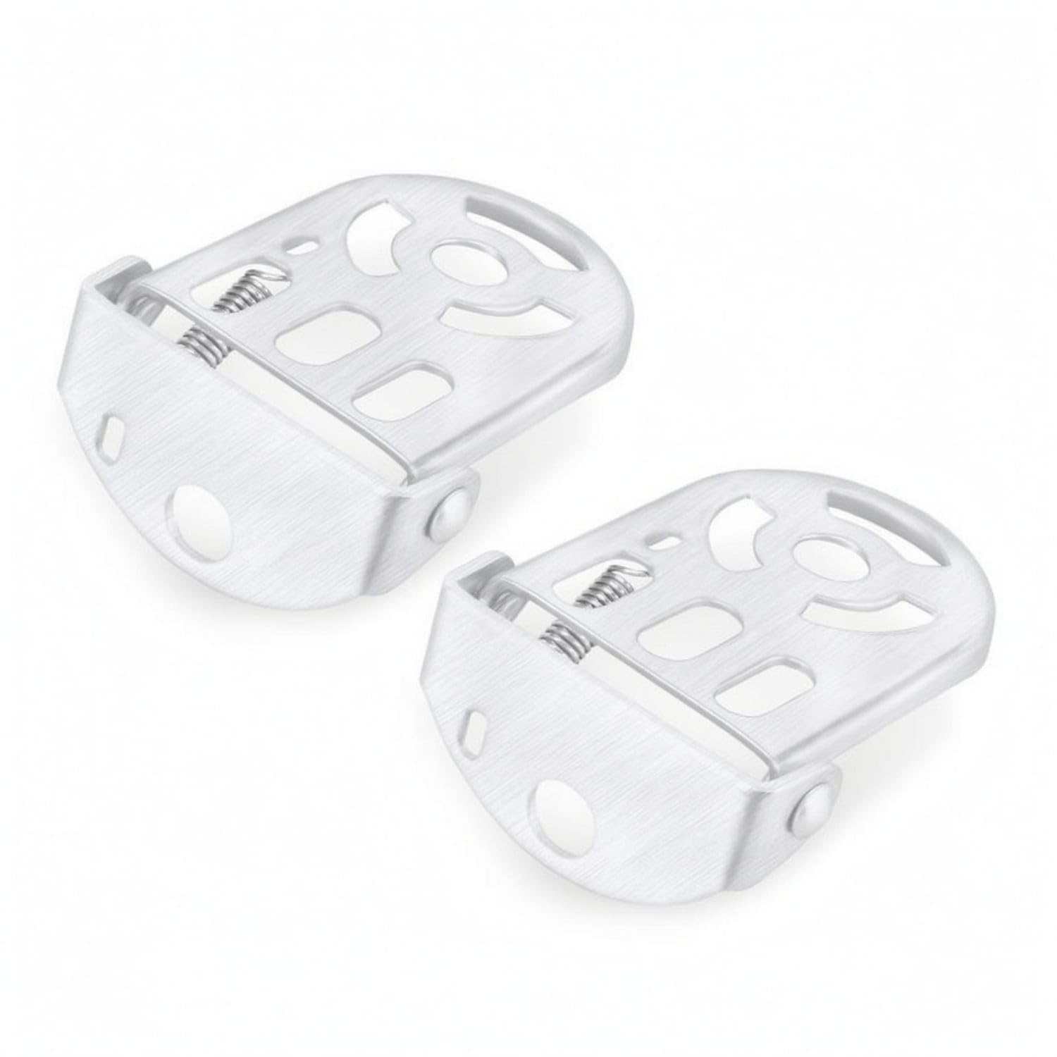 Ujeavette SpringLoaded Rear Passenger Footrest Perforated Rear Foot Peg Metal Passenger Footrest, Silver