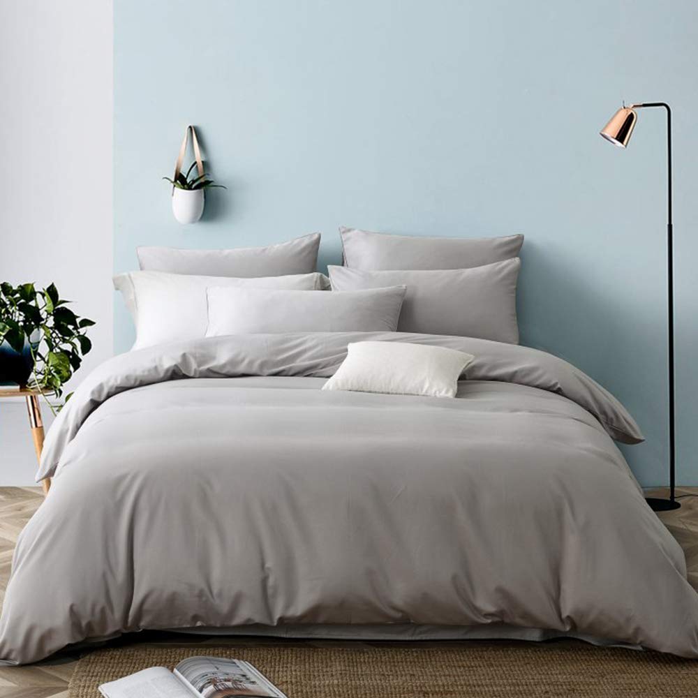Clothknow Grey Comforter Set King Light Grey Bedding Comforter Sets Grey Bedding Sets Boys Men Women Bedding Gray Comforter Soft