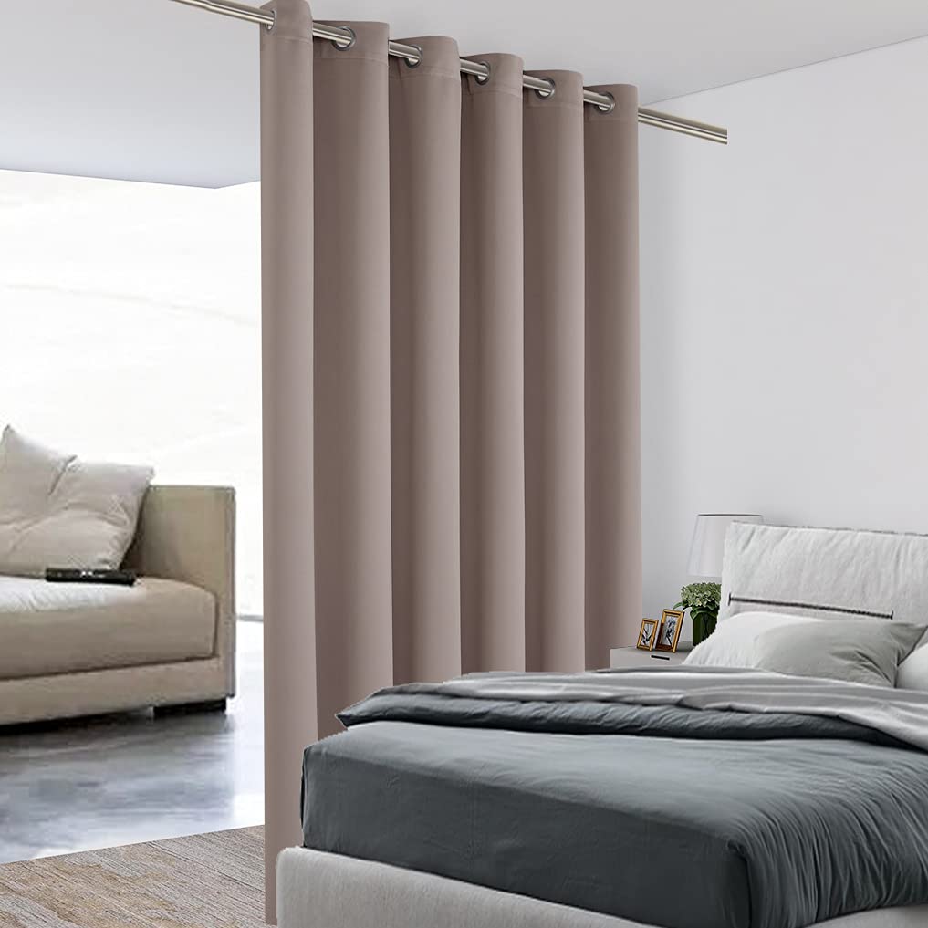 BONZER Room Divider Curtain Total Privacy Wall Noise Reducing Wide Blackout Curtains for Patio Sliding Glass Door, 96L x 70W Inc
