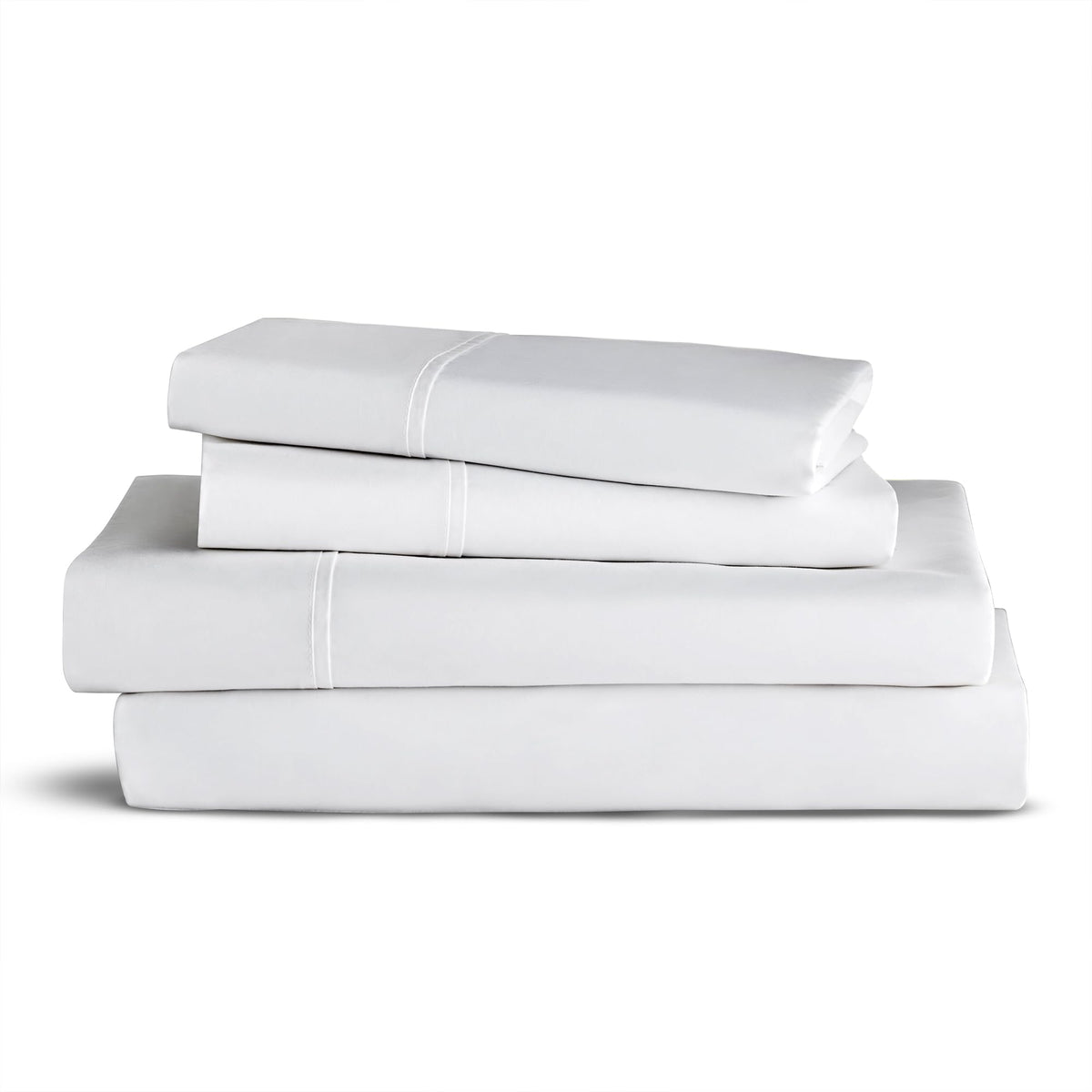 Purity Home 400 Thread Count Twin Arctic White Sheets, Hotel Luxury Back To School College Essentials Sheet Set, 100% Cotton Dee