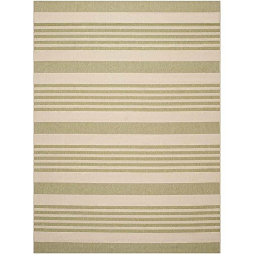 Safavieh Courtyard Collection 8' X 11' Beige/Sweet Pea Cy6062 Stripe Indoor/ Outdoor Waterproof Easy-Cleaning Patio Backyard Mud