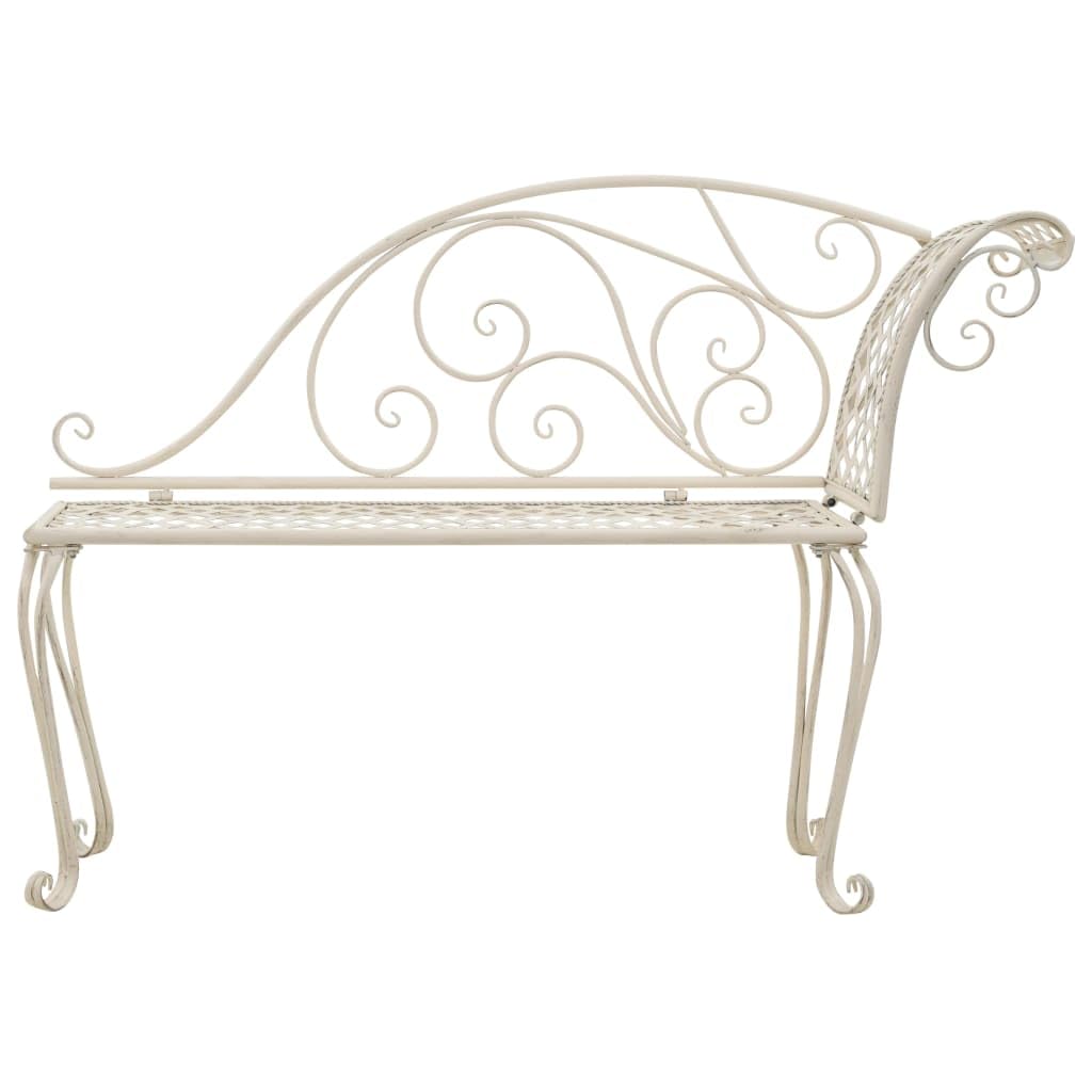 Jinxuny Garden Chaise Lounge 50.4&quot; Metal Antique White