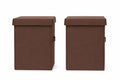 Foldable Laundry Basket with Lid and Handle, Brown, Collapsible Storage Hamper