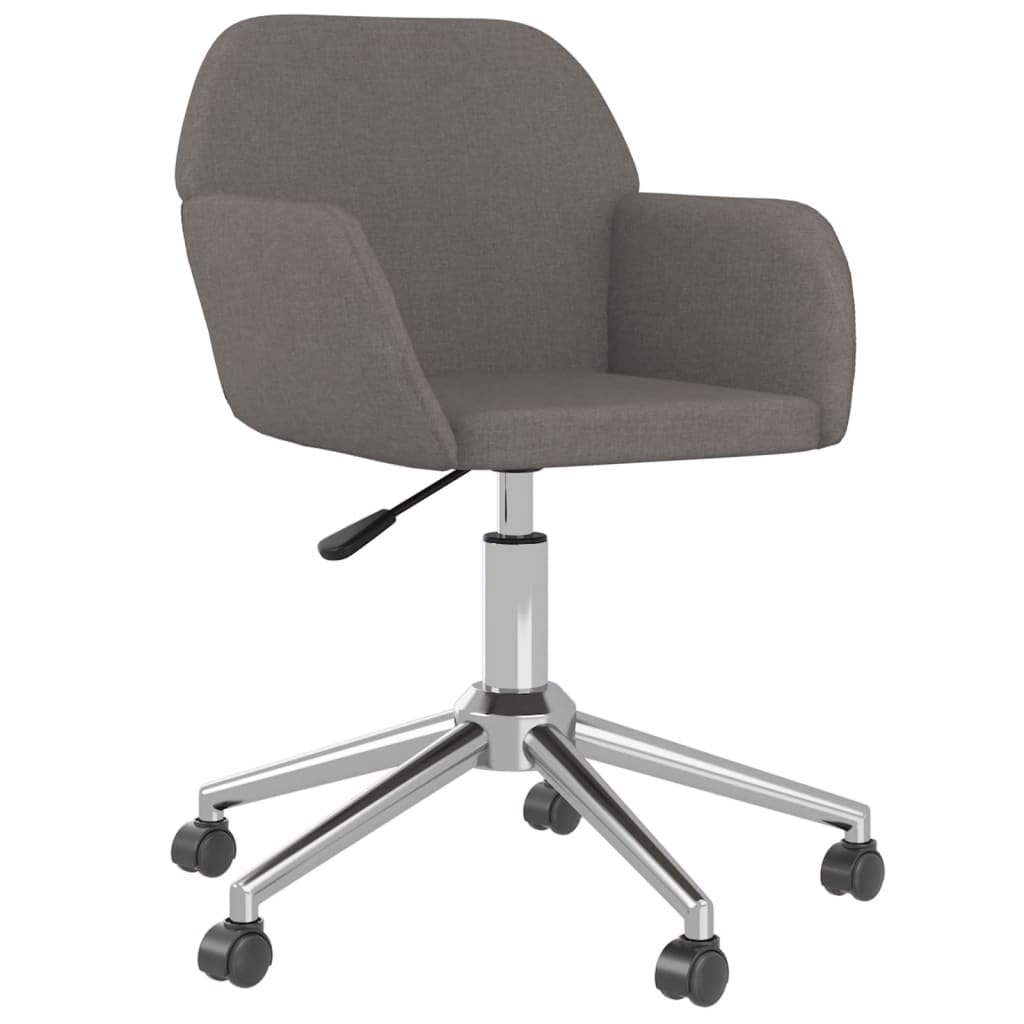 vidaXL Office Chair Home Office Chair with Wheels and Arms Dark Gray Fabric