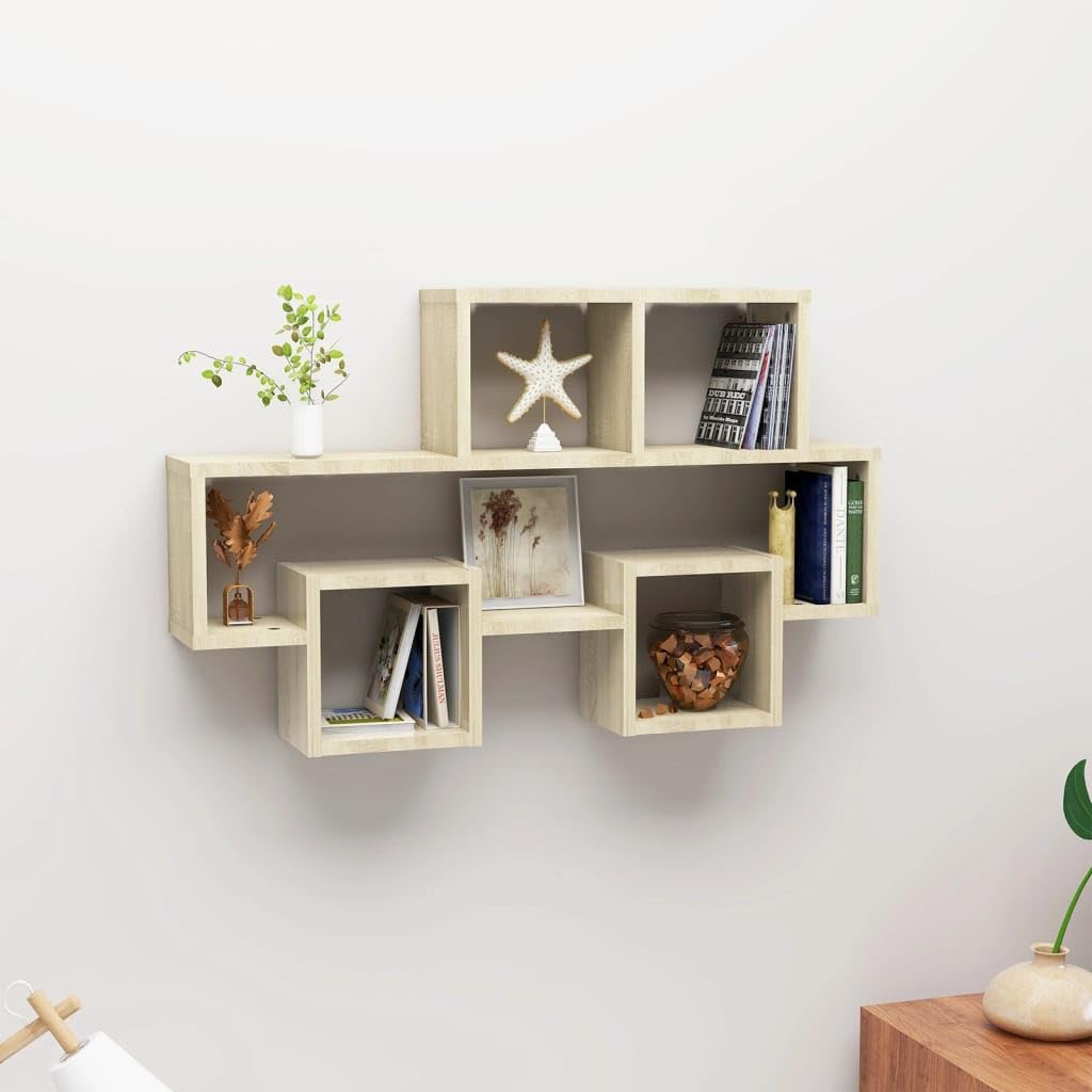 Car-Shaped Wall Shelf Sonoma Oak 82x15x51 cm Engineered Wood