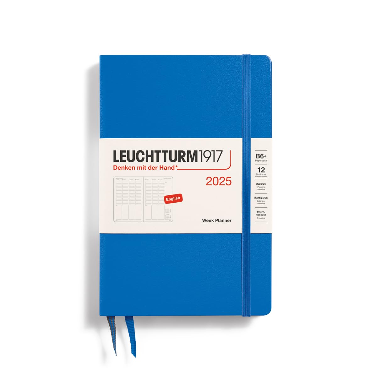 Leuchtturm1917 - Week Planner 2025, Hardcover, Paperback (B6+), Sky (Jan 1 - Dec 31, 2025)
