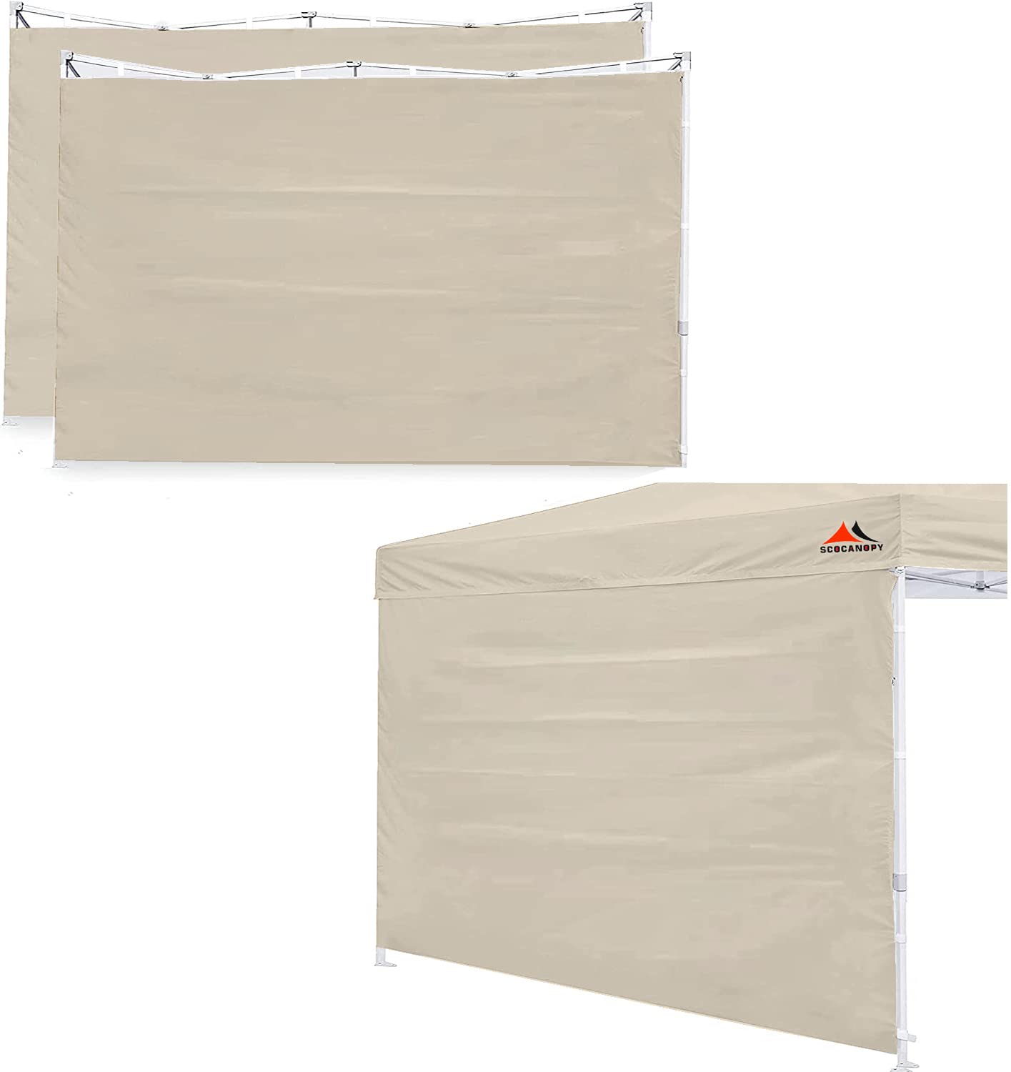Scocanopy Sunwall For 10X10 Pop Up Canopy Frame, 3 Pack Sidewall Only (12X12, Beige)