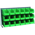 Quantum Storage Systems QBR-3619-230-18CL Ultra Bin Complete Bench Rack Package with 18 Ultra Bins, 36 x 8 x 19 , Clear