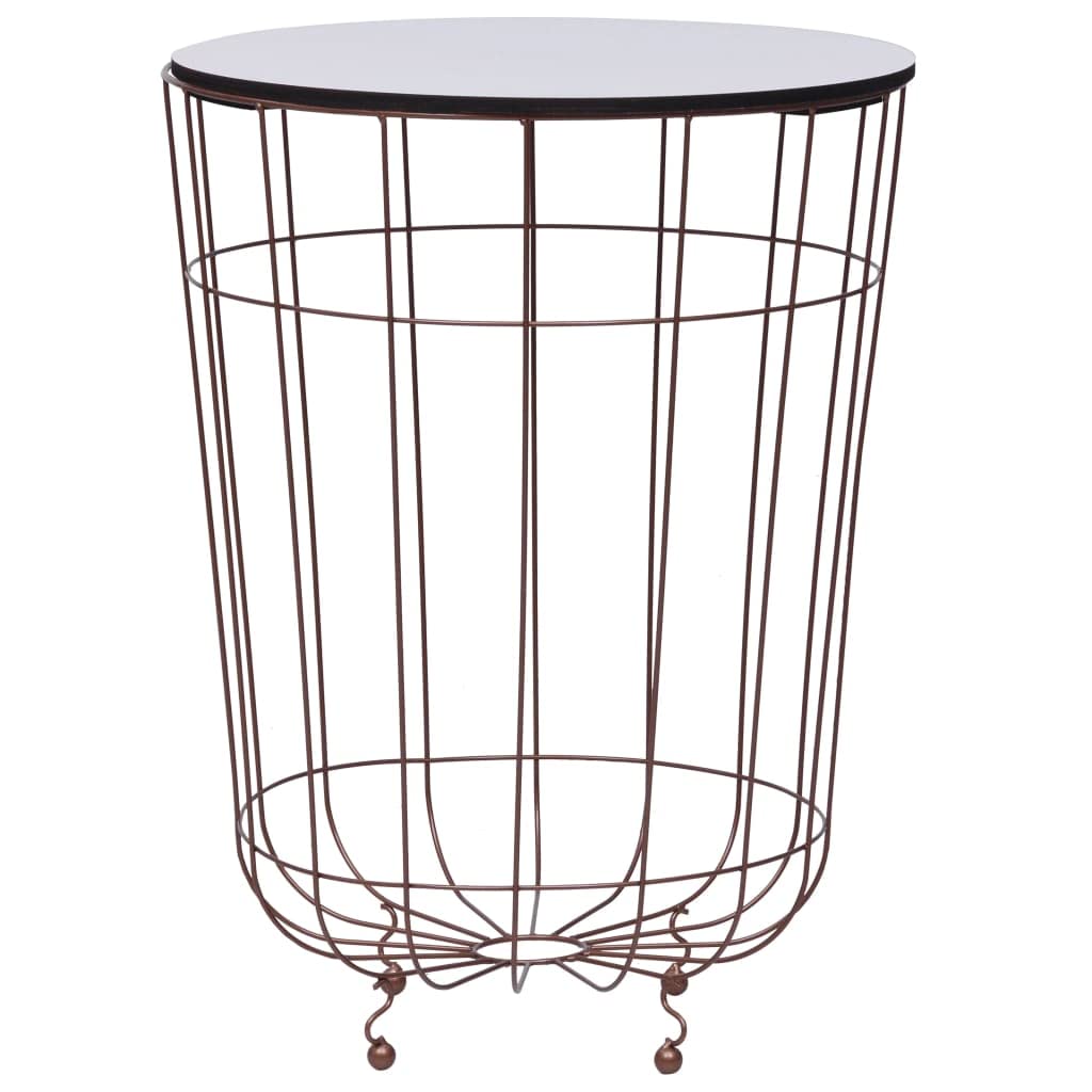 vidaXL Scandinavian Style Coffee Table, Gold Metal Frame with White Round MDF Top – Versatile Home Furniture with Storage Alternative.