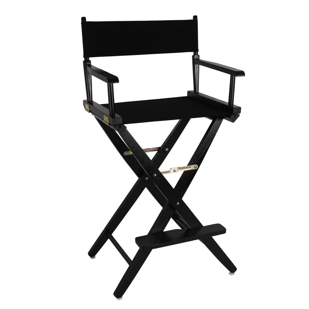 American Trails Extra-Wide Premium 30" Director'S Chair Black Frame With Black Canvas, Bar Height