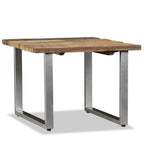 vidaXL Solid Reclaimed Wood Coffee Table 21.7"x21.7"x15.7" - Handcrafted, Vintage Industrial-Style, Easy-Assembly, Living Room Table with Wrought Iron Legs