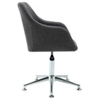 vidaXL Ergonomically Designed Swivel Office Chair in Dark Gray Fabric with Foam Padding, Height Adjustment and Steel Legs