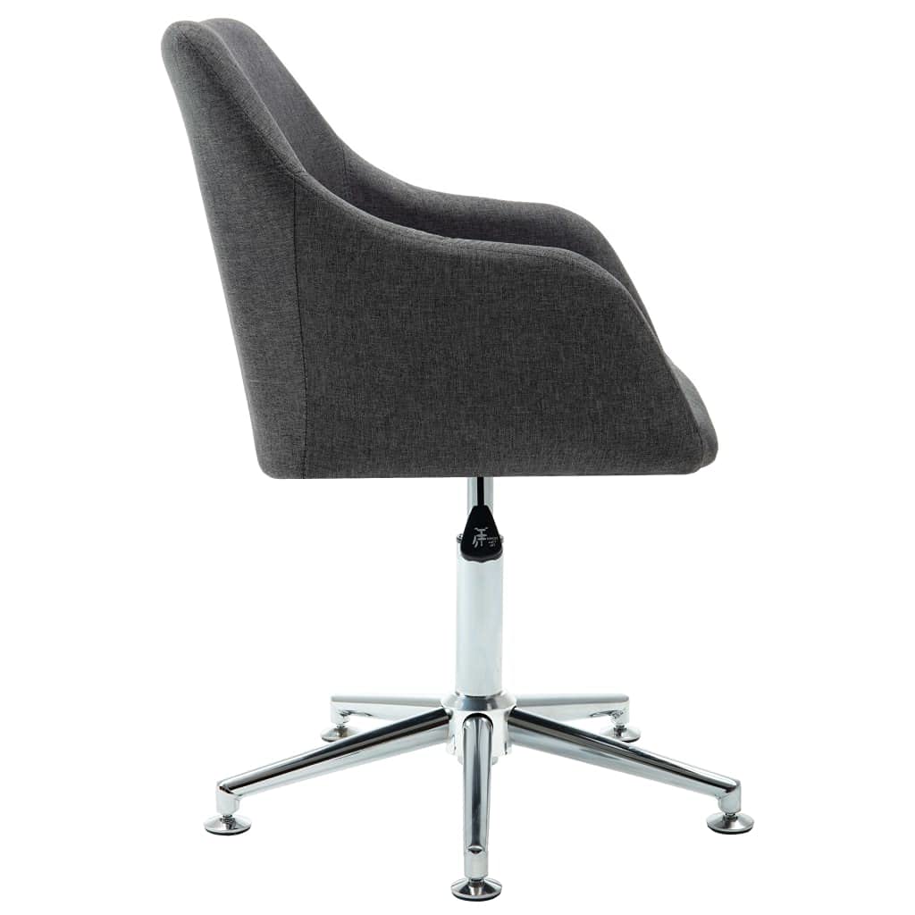 vidaXL Ergonomically Designed Swivel Office Chair in Dark Gray Fabric with Foam Padding, Height Adjustment and Steel Legs