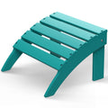 Greenvines Adirondack-Ottoman | Folding | Hdpe Plastic | Outdoor Footrest | All Weather | Foot Rest | Foot Stool | Aqua | For Adirondack Chair | For Patio Backyard Pool