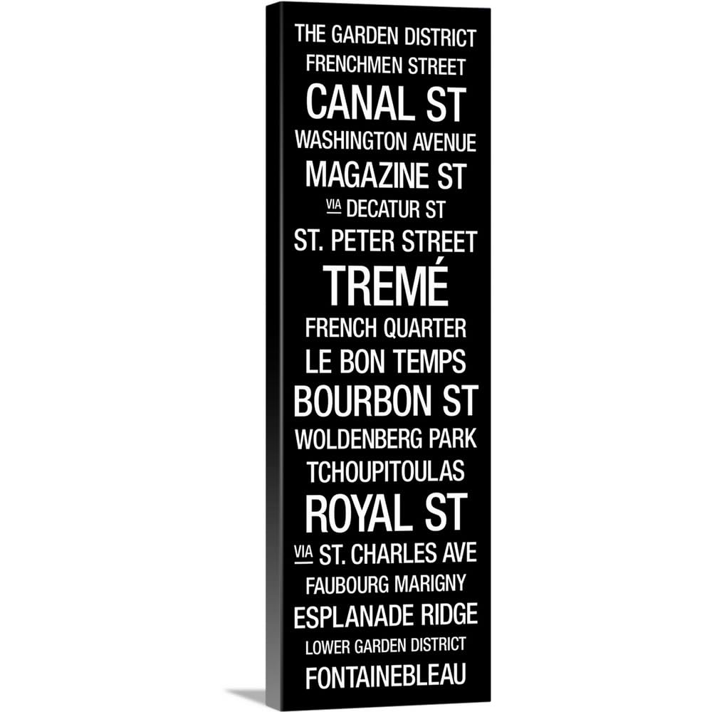 CANVAS ON DEMAND Bus Roll: New Orleans Canvas Wall Art Print by Kate Lillyson, Home Decor, Black and White Artwork, 20  x60in