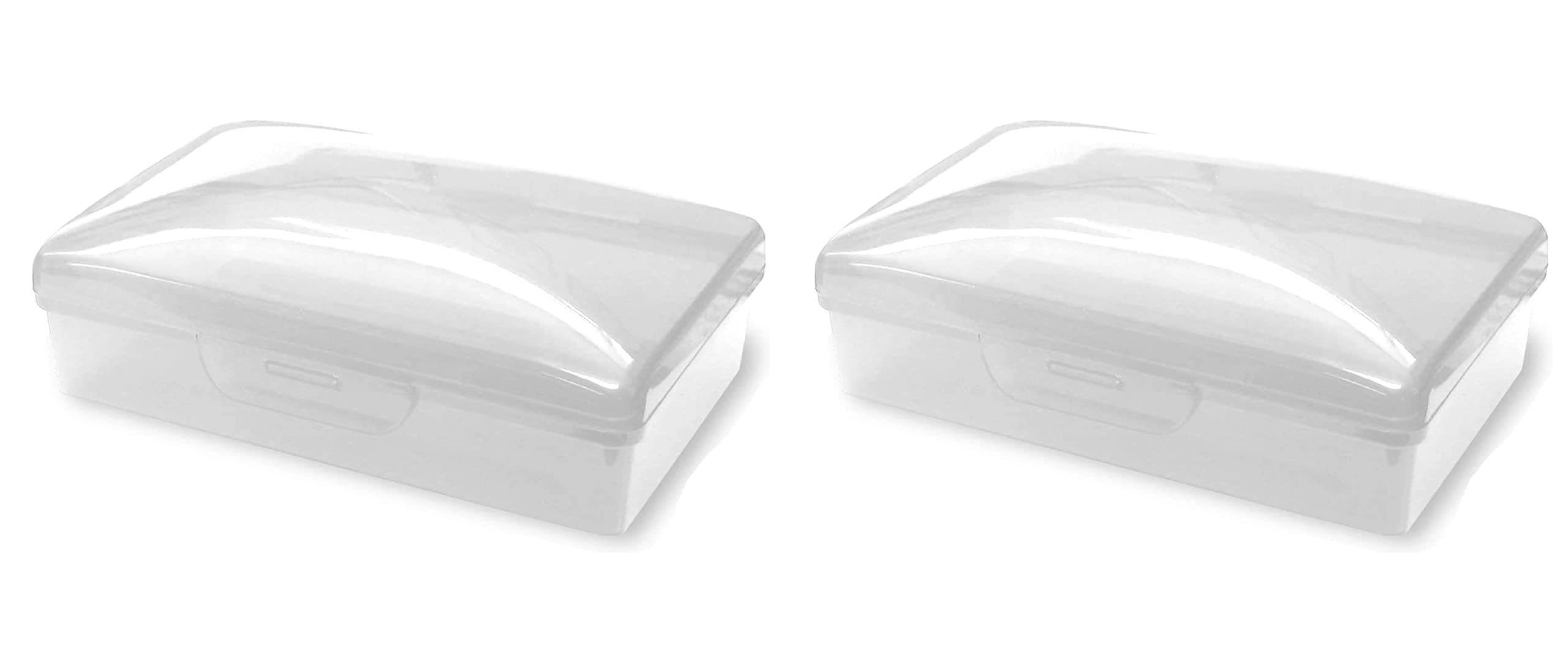 American Comb Travel Soap Box With Lid - Translucent White- Set Of 2 - Perfect For Traveling, Gym, Or Storage. Made In The Usa.