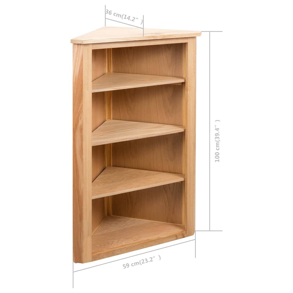 vidaXL Solid Oak Wood Corner Shelf Space Saving Storage Rustic Home Living Room Entryway Doorway Hallway Cabinet 23.2&quot;