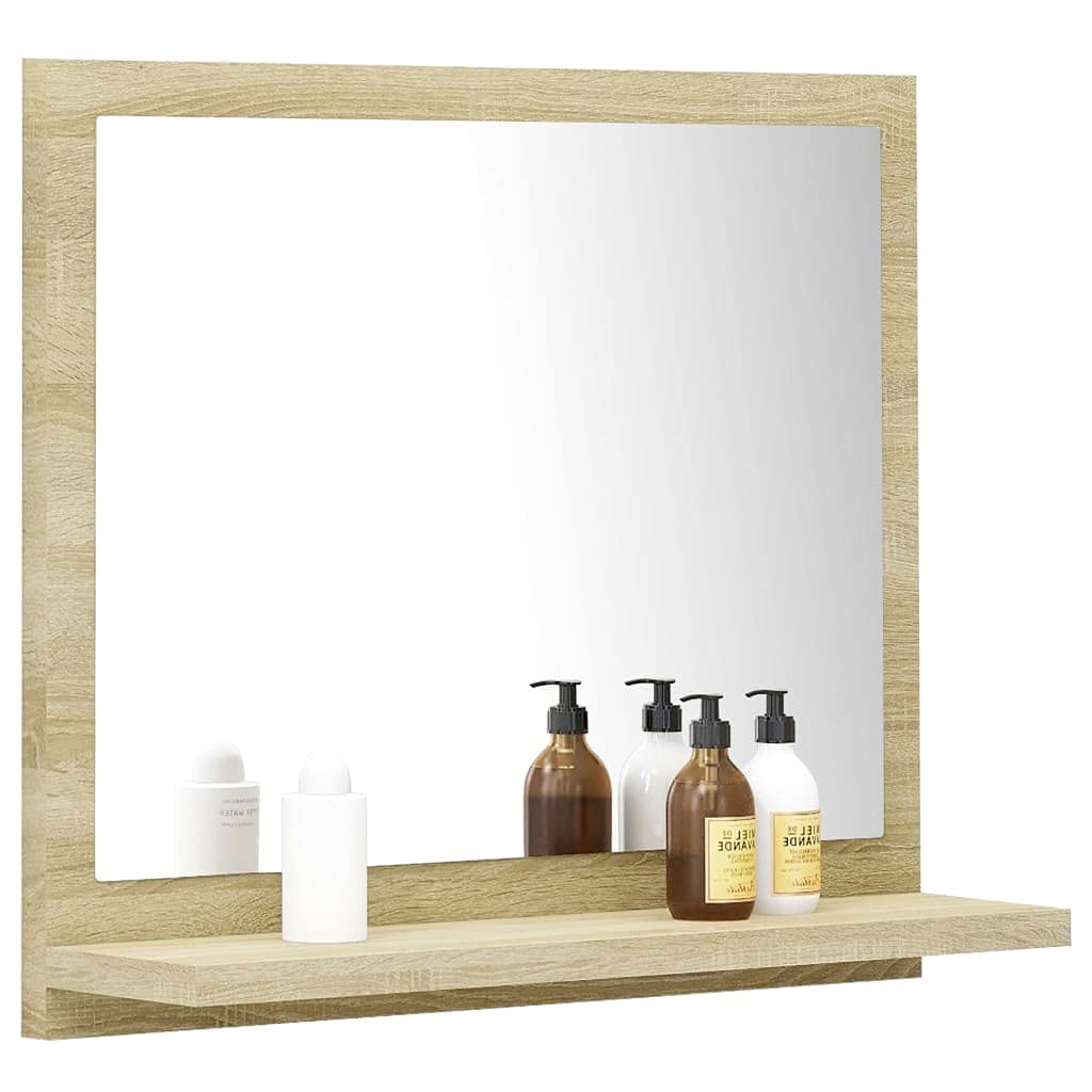 Vidaxl Bathroom Mirror Home Hallway Bedroom Laundry Room Washroom Vanity Unit Wall Mirror Furniture Gray 31.5&quot;X4.1&quot;X14.6&quot; Engineered Wood
