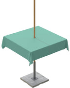 Queenker Medium Aqua Outdoor Tablecloth With Umbrella Hole And Zipper, Solid Color Table Cover For Marine Square Tables Waterpro