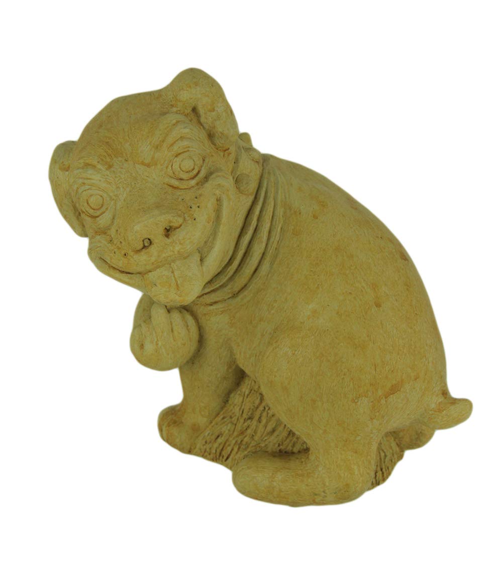 Designer Stone Harvest Yellow Pooping Dog Yard Or Garden Statue