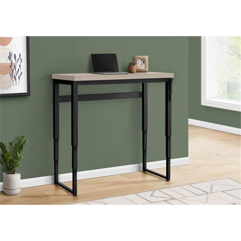 Monarch Specialties I 7679 Computer Desk, Home Office, Standing, Adjustable, 48' L, Work, Laptop, Metal, Laminate, Beige, Black, Contemporary, Modern