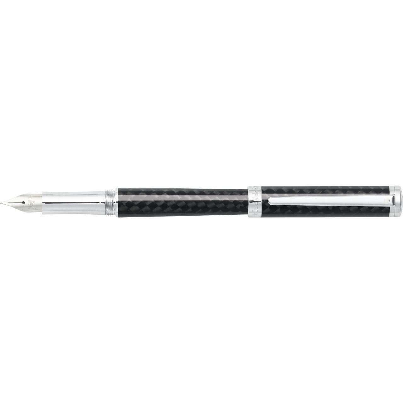Sheaffer Intensity Carbon Fiber Fountain Pen With Chrome-Plated Trim And Medium Nib