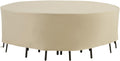 Crosley Furniture Patio Furniture Set Covers, Waterproof Round Outdoor Cover For Backyard, Deck, Dining, Tan