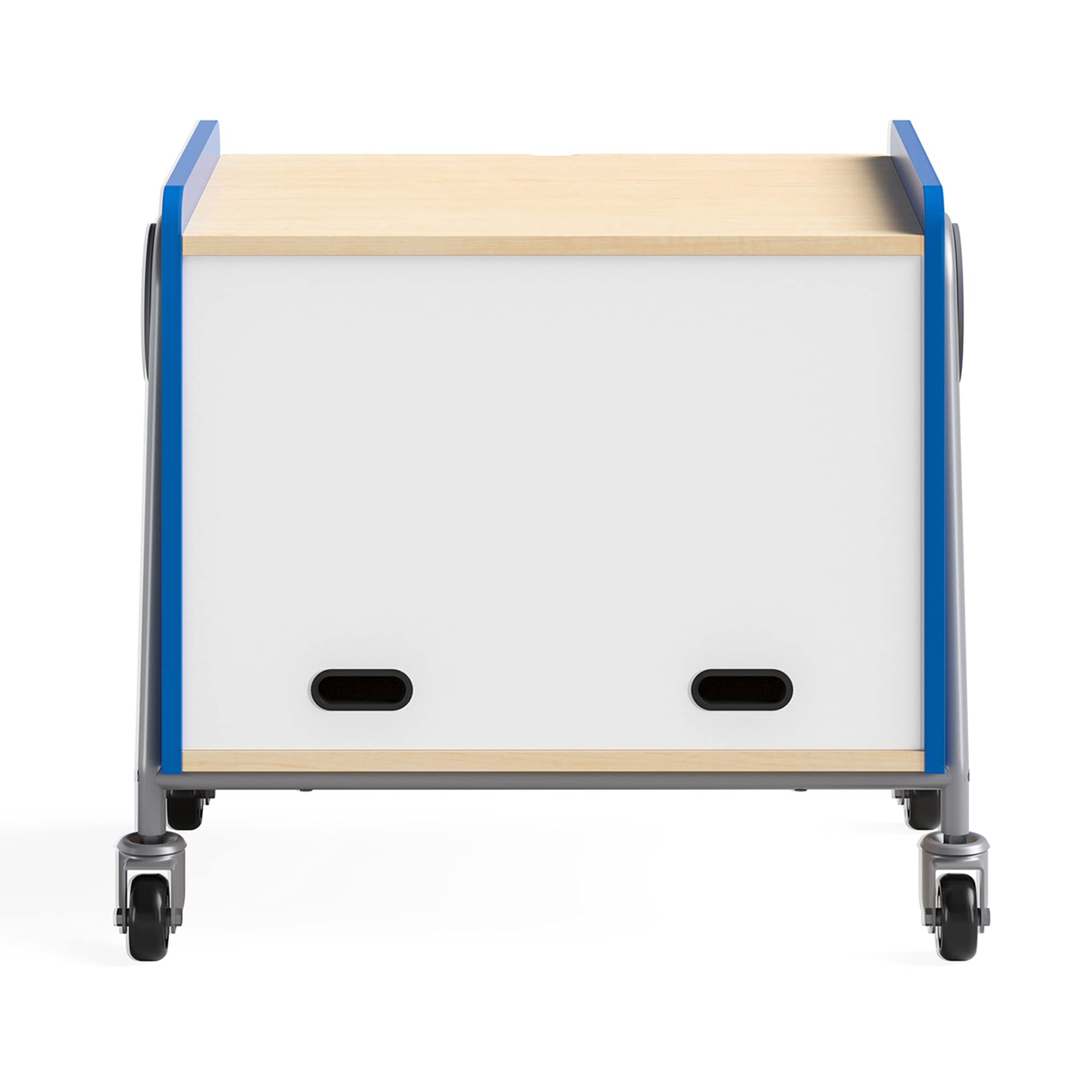 Safco Products 3933SBU Whiffle Typical 13, Double Column 4-Tote 2-Shelf Doored Rolling Storage Cart w Magnetic Dry-Erase Back, Spectrum Blue, 27 1/4&quot; H, 27.25&quot; Tall