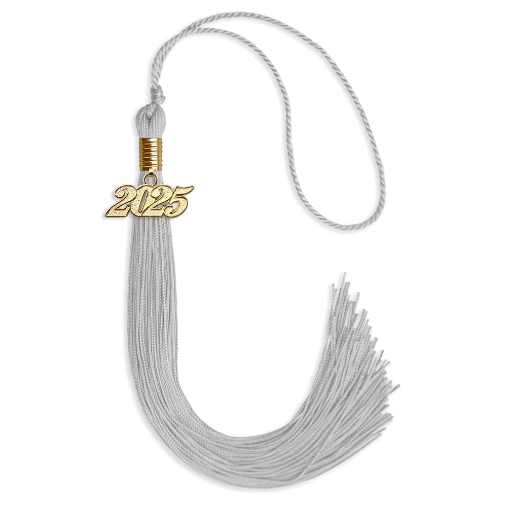 Endea Graduation Single Color Tassel with Gold Date Drop (Silver, 2025)