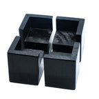 Set Of 4 Bed Risers Furniture Square Risers 2 Inches Wooden Heavy Duty Black Bed Lifts For Sofa Couch Chair Table Legs,Helps You