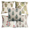 Pink Parrot Cotton Multi Colour Gold PrintCushion Cover With Zipper 16X16 InchSet Of 5 Pcs