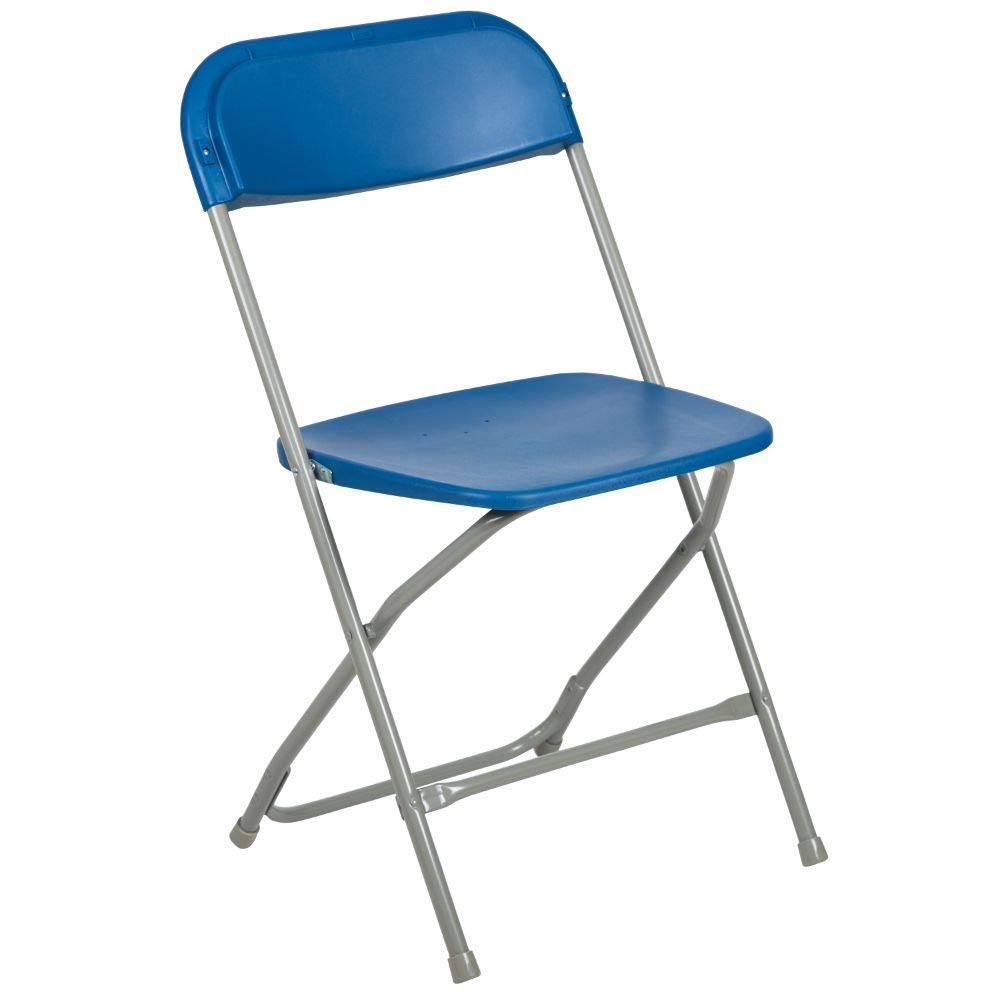 Flash Furniture Hercules™ Series Plastic Folding Chair - Blue - 2 Pack 650Lb Weight Capacity Comfortable Event Chair-Lightweight Folding Chair