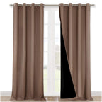 Nicetown Cold Reducing Curtains, Complete Blackout Shades For Large Windows, 100% Blackout Window Curtain Panels With Black Line