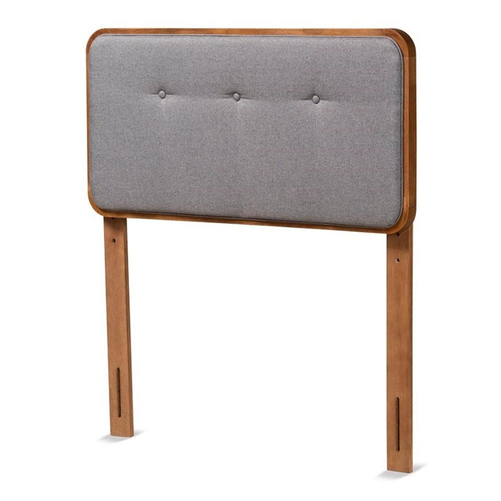 Baxton Studio Palina Dark Grey and Brown Finished Wood Twin Size Headboard