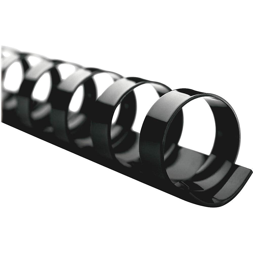 Gbc Binding Spines/Spirals/Coils, 5/8' Diameter, 130 Sheet Capacity, Combbind, Black, 25 Pack (4090046)