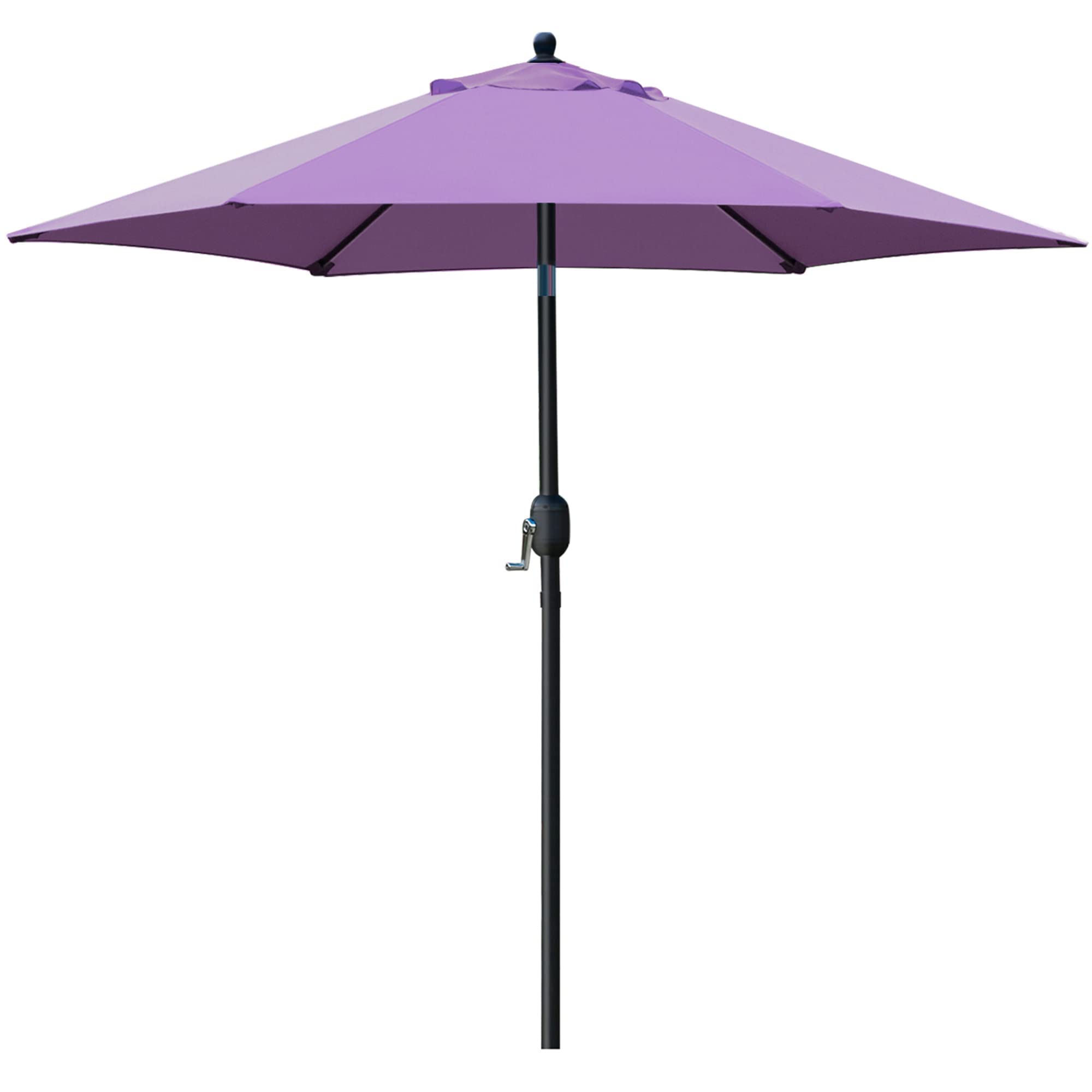 Sunnyglade 7.5 Patio Umbrella Outdoor Table Market Umbrella with Push Button Tilt/Crank  6 Ribs (Purple)-New