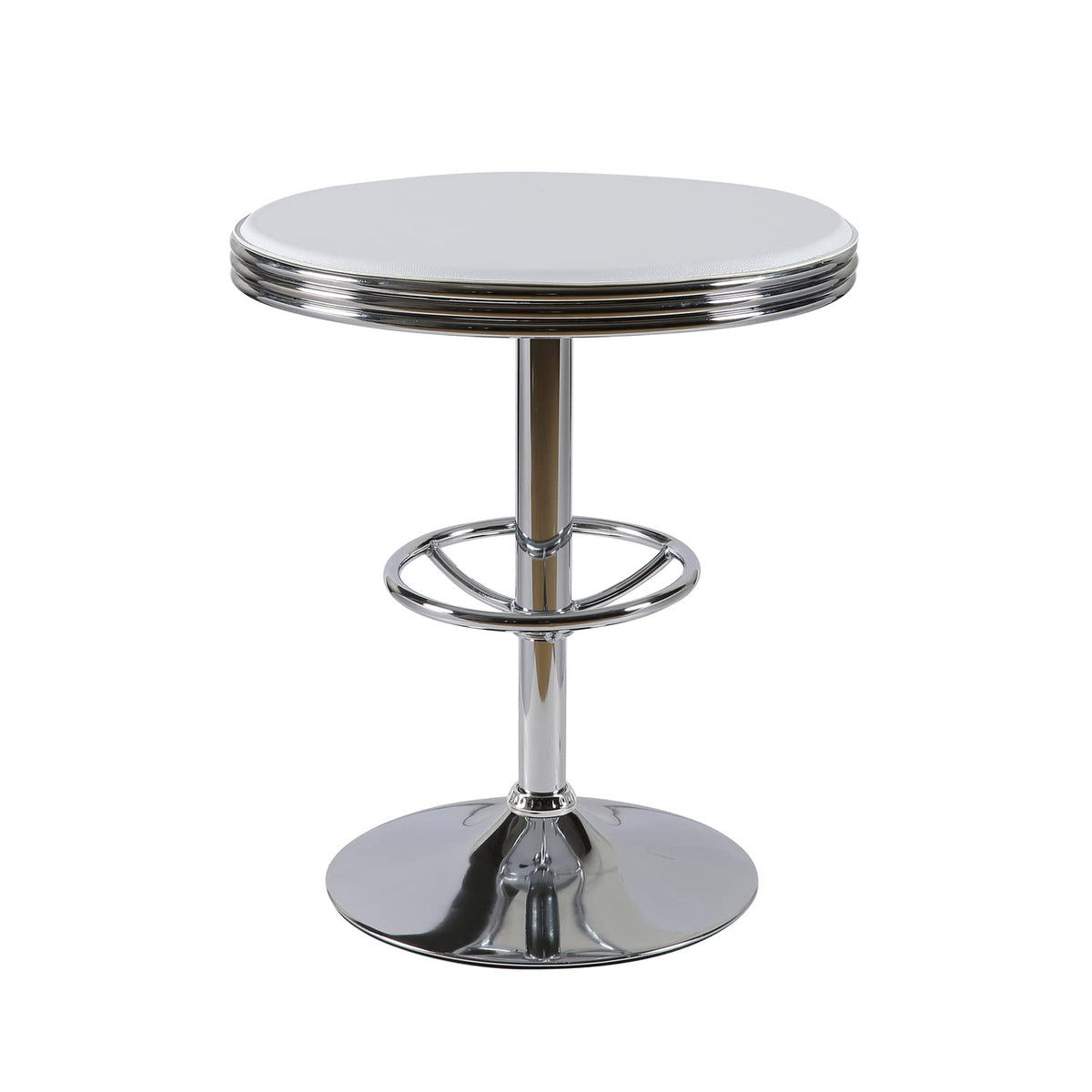 Best Master Furniture California White Swivel Bar Table