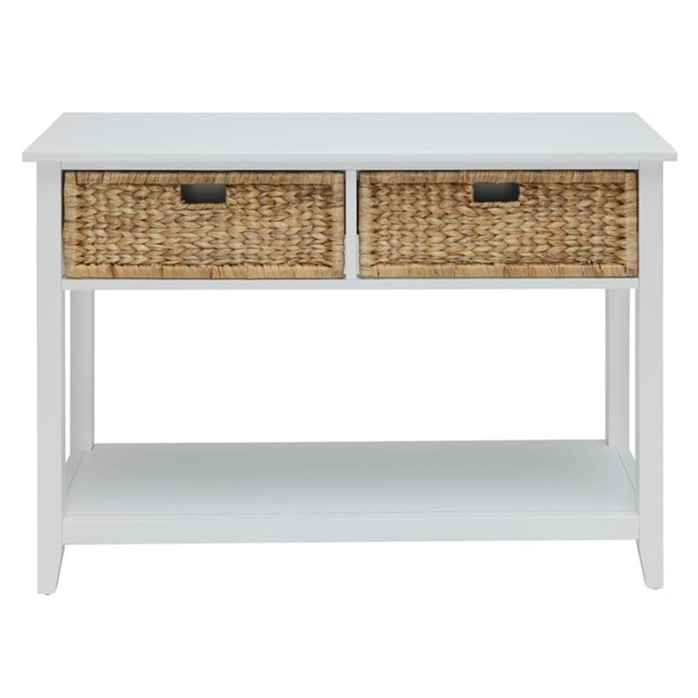 Acme Flavius 2-Drawer Wooden Console Table in White