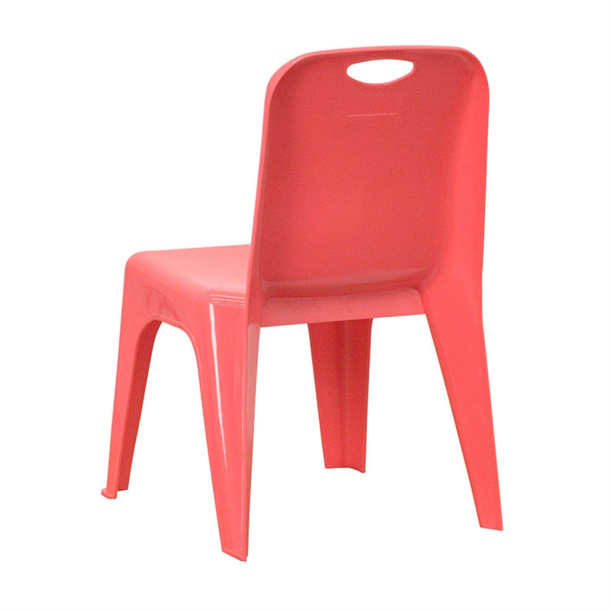 Flash Furniture Whitney 4 Pack Red Plastic Stackable School Chair with Carrying Handle and 11'' Seat Height