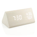 OCT17 Wooden Alarm Clock, Wood Alarm Clock Smart LED Digital Clock for Bedroom/desks, Upgraded with Time Temperature, Adjustable